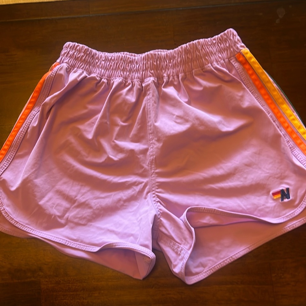 Light purple Aviator Nation shorts.